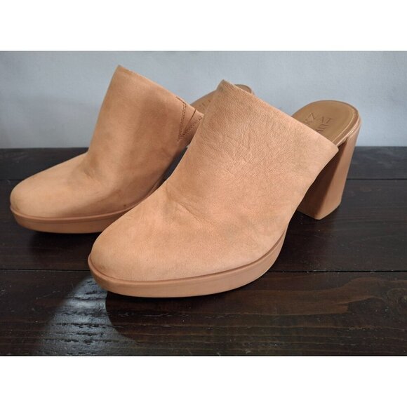 Naturalizer Gen N Connect Tan Leather Block Heeled Mules/Pre-owned, Sz. 9M - Picture 3 of 10